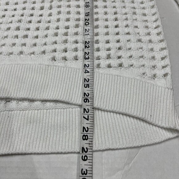 Michael Kors Sweater Womens L White Open Knit Pullover Tunic Beach Lagenlook - Picture 9 of 10